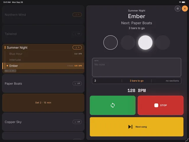 Tutorial 4: der Show-Modus während eines Songs
